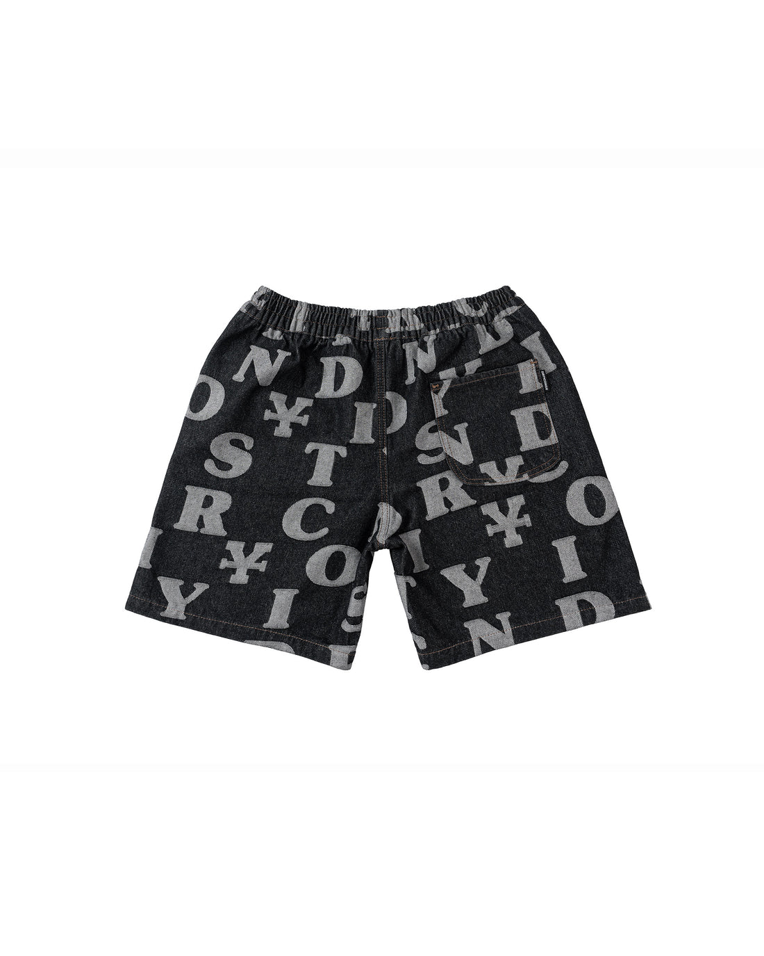 Letters Monogram Denim Short - Black