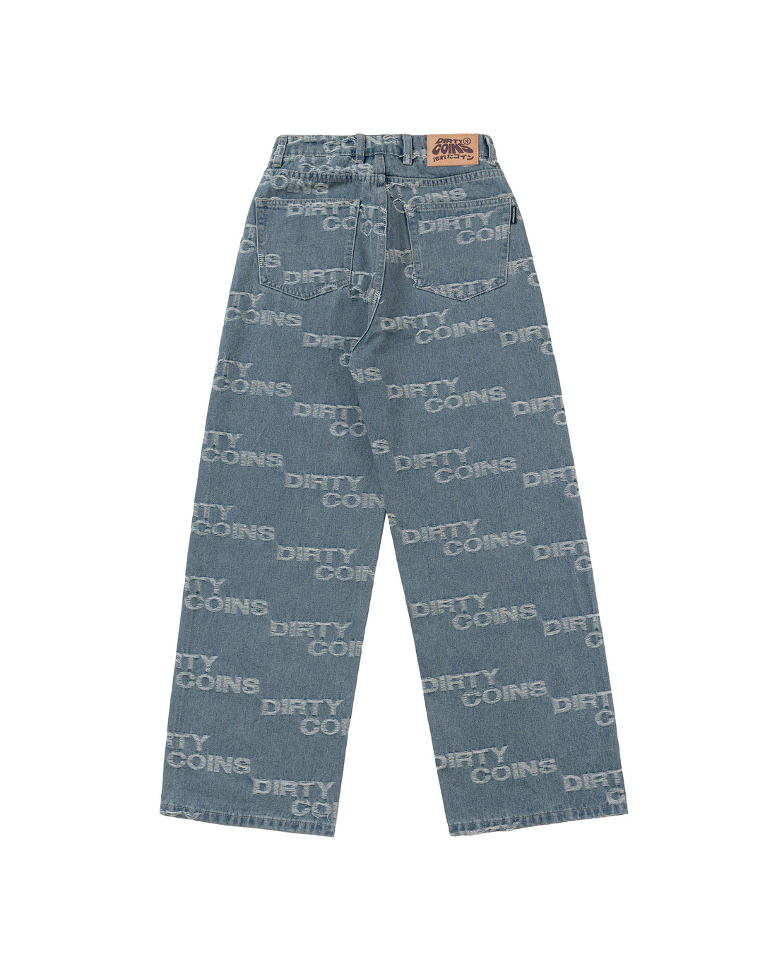 Denim Baggy Frayed Logo - Blue Wash