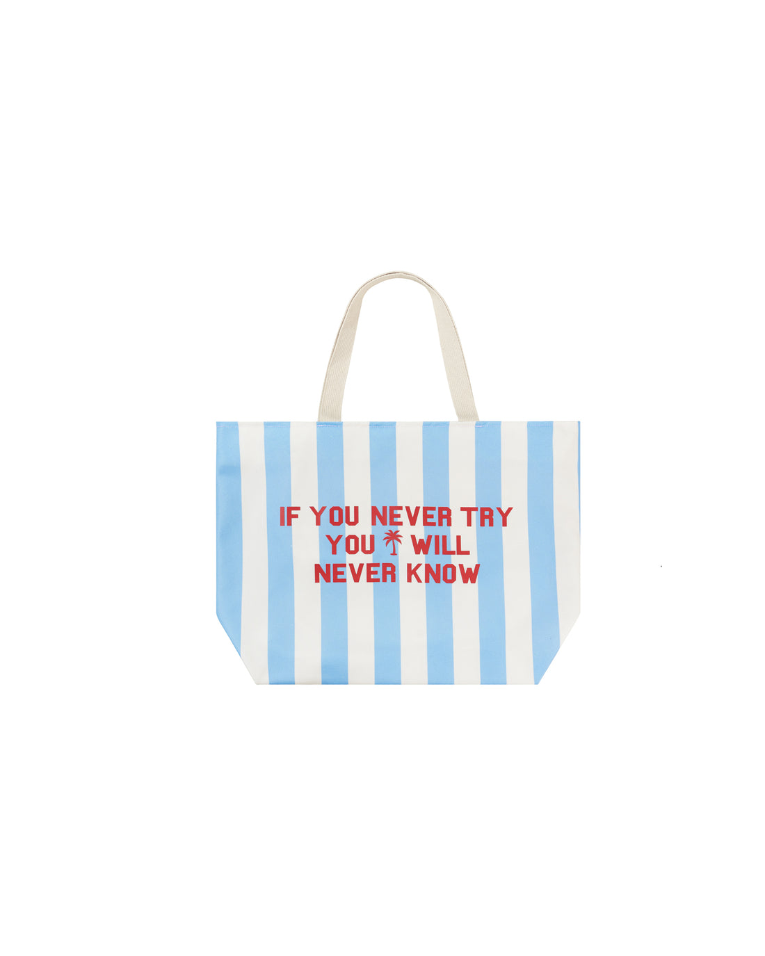 School Canvas Striped Tote Bag - Blue