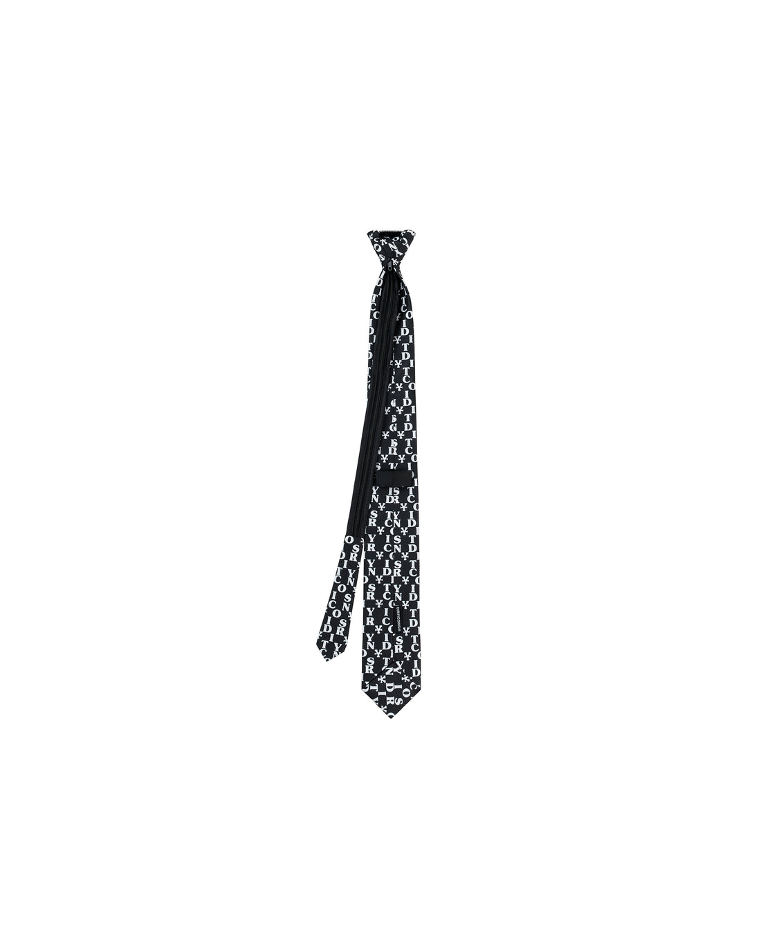 Letters Monogram Silk Tie - Black