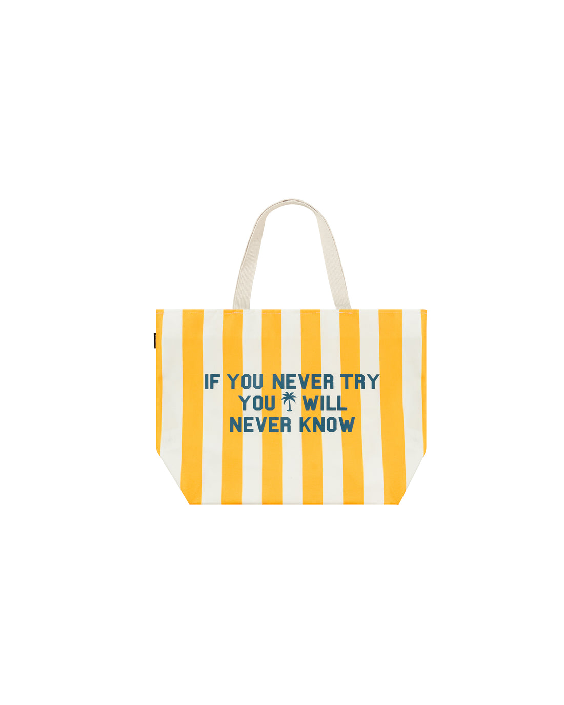 School Canvas Striped Tote Bag - Yellow