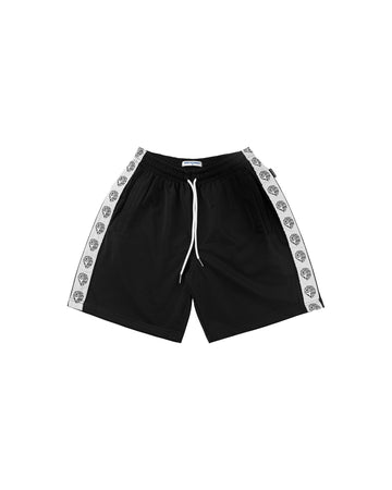 Relaxed Taped Logo Track Shorts - Black