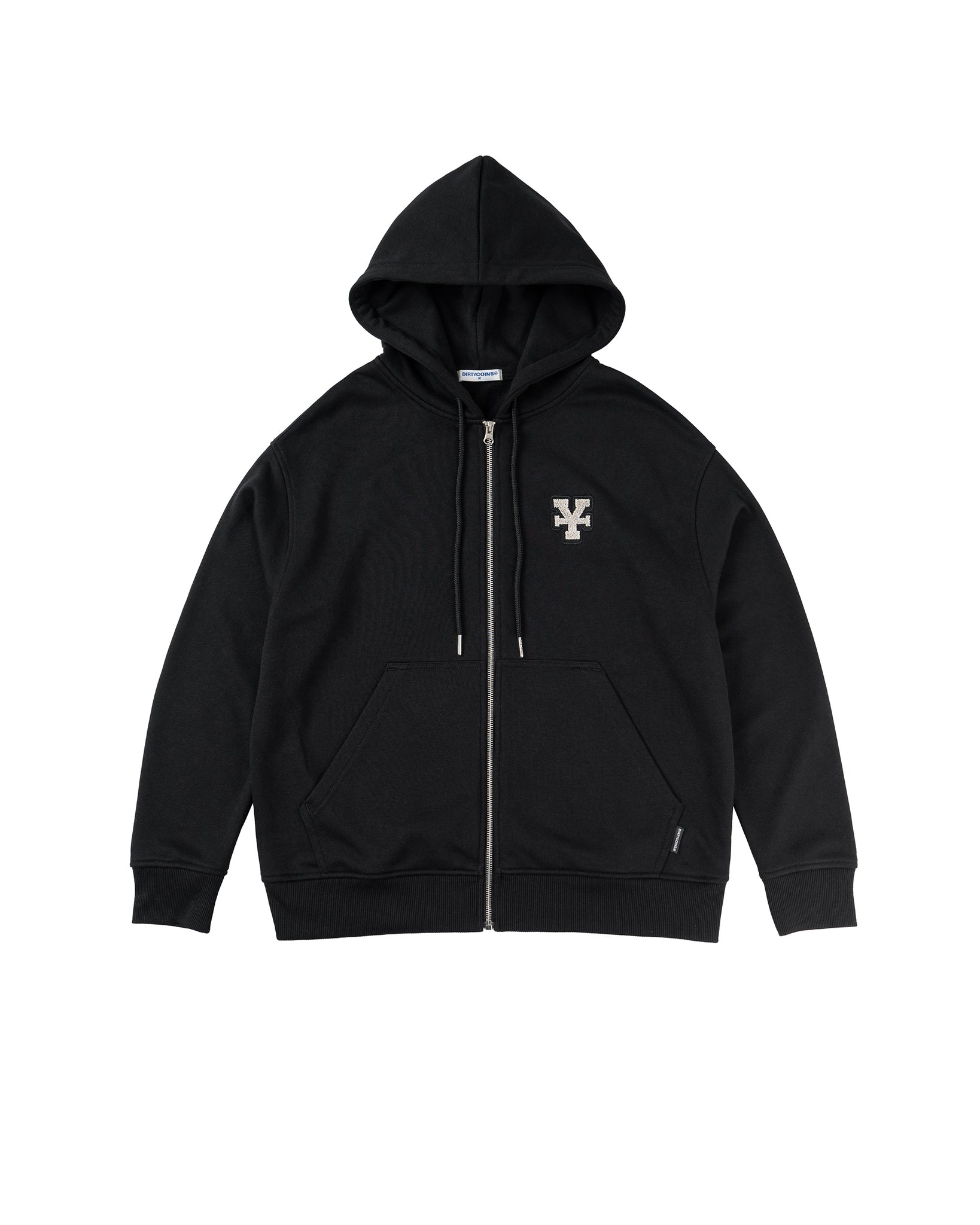 Y Patch Zipped Hoodie - Black