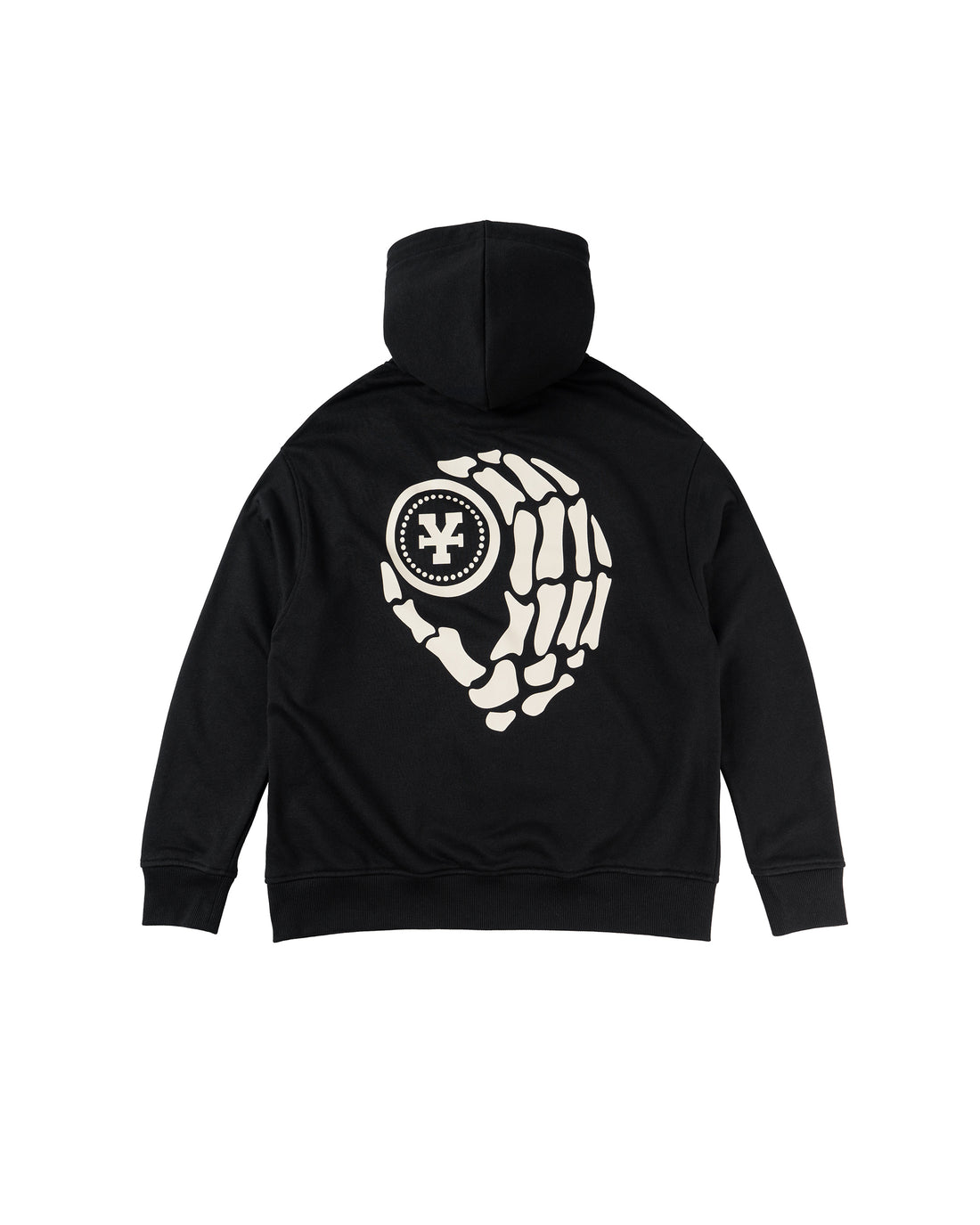 Y Patch Zipped Hoodie - Black