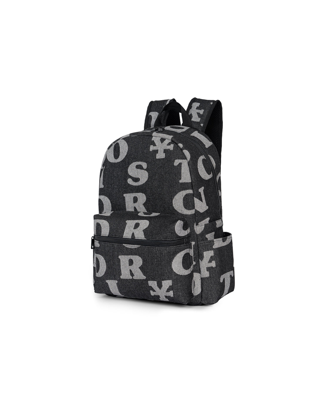 Letters Monogram Denim Backpack - Black