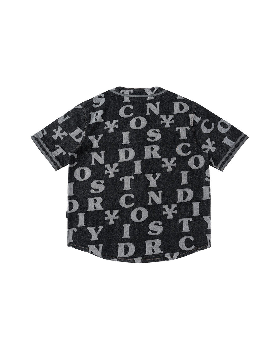 Letters Monogram Denim Jersey Shirt - Black